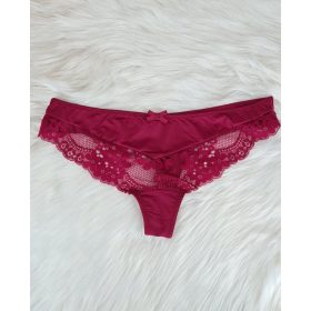 Bordó színű csipkés tanga, S-XL-ig