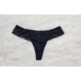 Fekete csipkés tanga, S-XL-ig