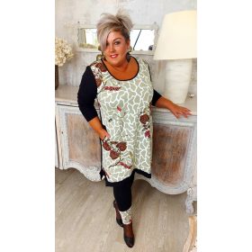 Mandula tunika+leggings szett, 2XL-6XL-ig