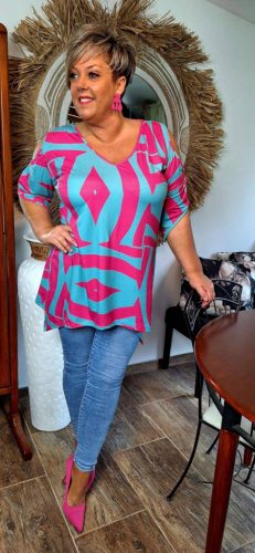 Annaróza tunika, XL-5XL-ig