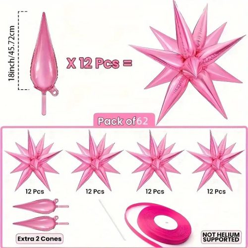 Csillag alakú 3D fólia lufi