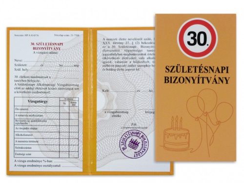 Születésnapi bizonyítvány, 30