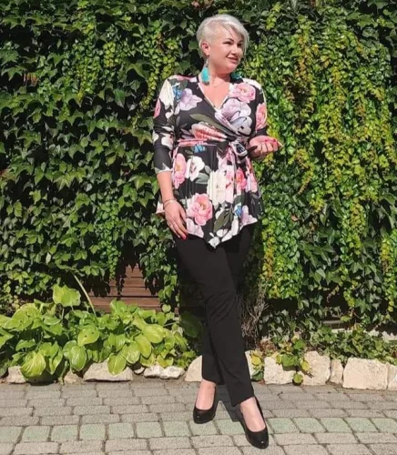 Virágmintás tunika, XL-3XL-ig