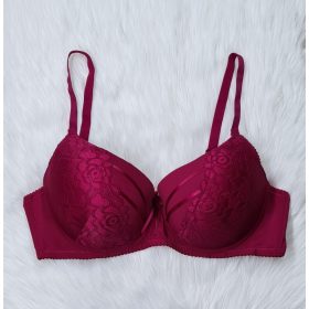 Nagyméretű, egyszínű csipkés melltartó, D kosár