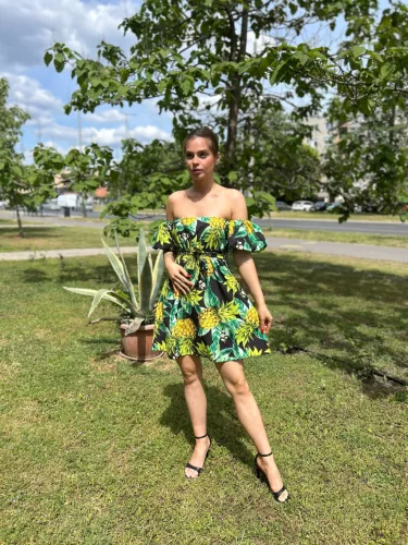 Ananász  mintás mini ruha, S, M,L méret