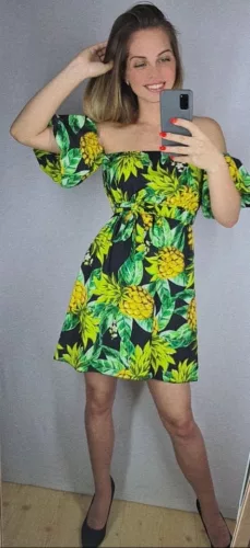 Ananász  mintás mini ruha, S, M,L méret