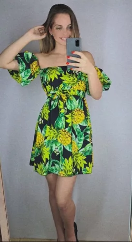 Ananász  mintás mini ruha, S, M,L méret