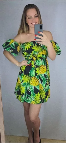 Ananász  mintás mini ruha, S, M,L méret