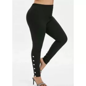 Gombos bélelt leggings, XL-6XL-ig